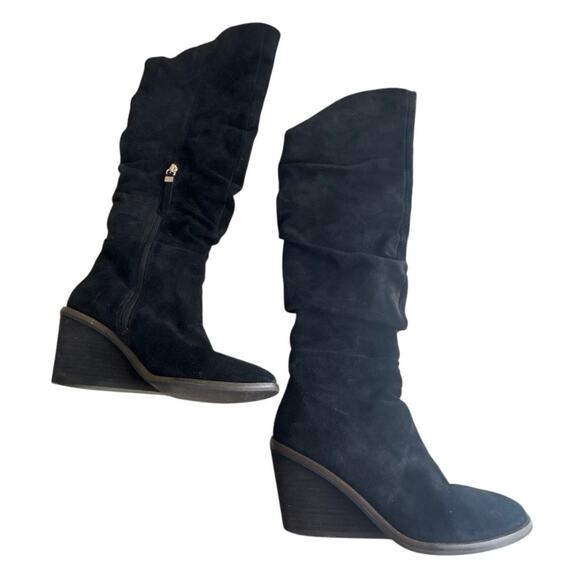 OTK Black Suede Slouchy Over the Knee Boots Comfort Dr. Scholl’s Message Sz. 6.5 - Picture 3 of 12